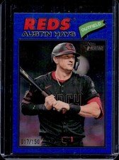 2026 Topps Heritage Austin Hays Chrome Blue Refractor #/150 Reds