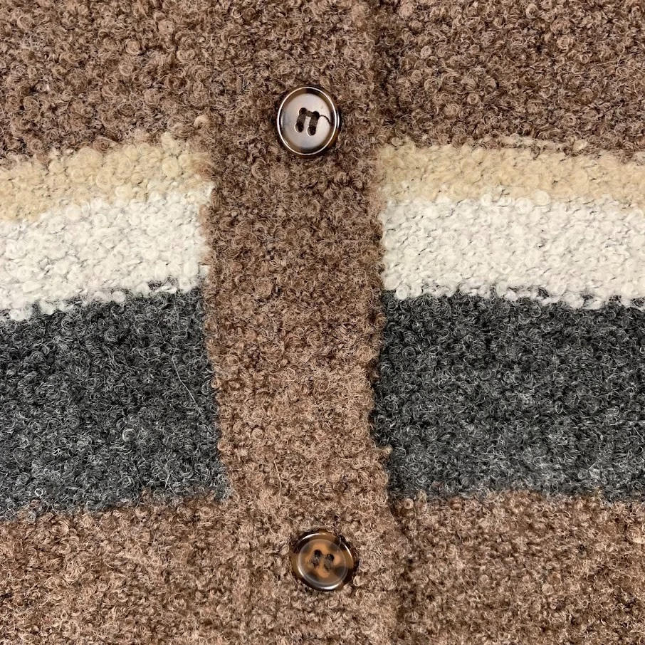 Cárdigan suéter vintage a rayas Jason Maxwell mezcla de lana para mujer pequeño mediano Foto 3 de 4