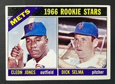 Used 1966 Topps New York Mets Cleon Jones & Dick Selma Rookie Stars Card #67
