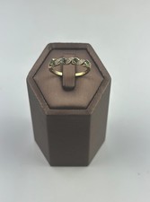 Emerald And Diamond 9ct Gold Ring , Vintage And Hallmarked