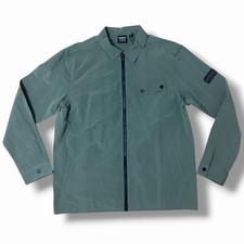 Image of BARBOUR INTERNATIONAL NYLON METAL STYLE OVERSHIRT JACKET GREEN SIZE XL