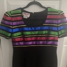 Maggy London VTG Petite 8 P8 Ribbon Special Occasions Dress Short Sleeves