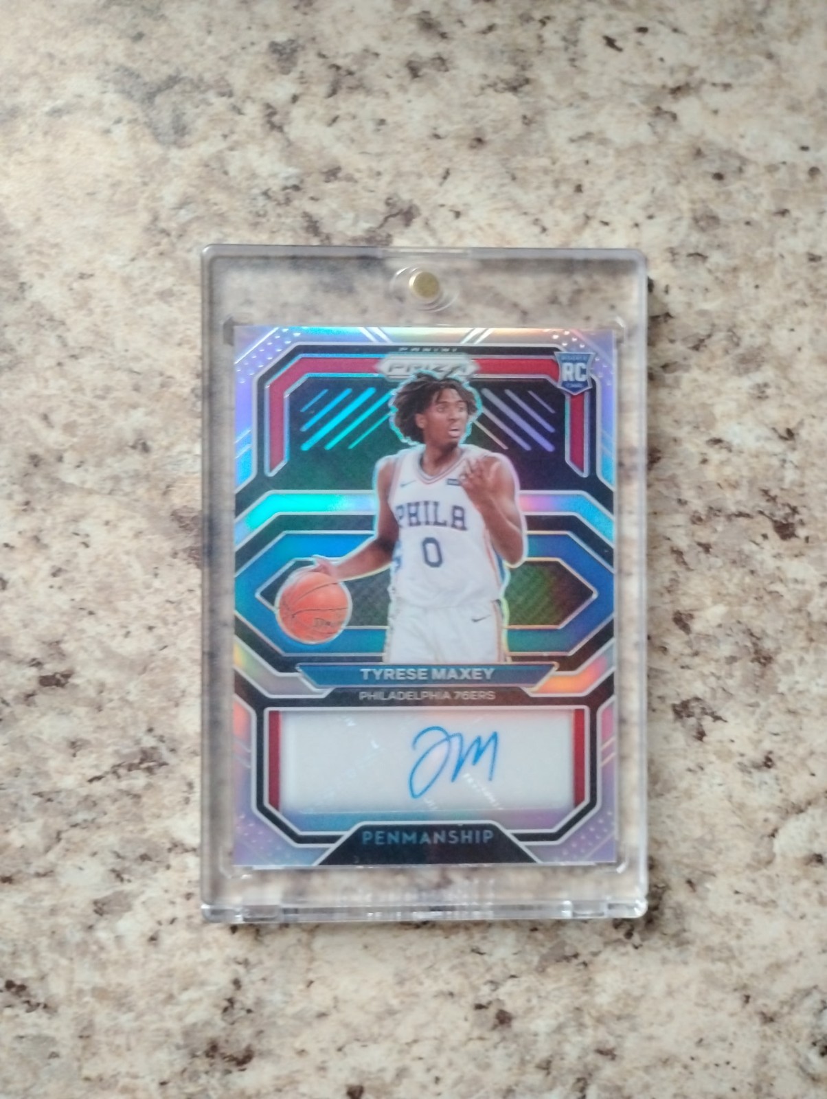 Tyrese Maxey 2020-21 Prizm Penmanship Auto Silver Prizm Philadelphia 76ers