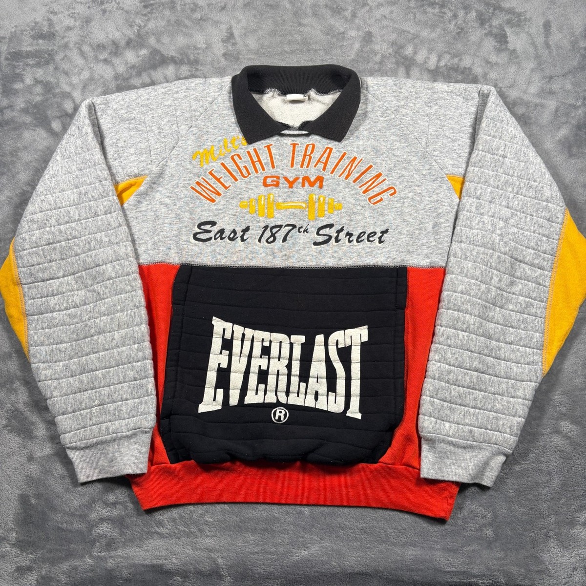 Vintage Everlast Sweatshirt Men L Colorblock Milt's Weight