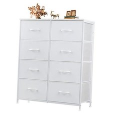 Dresser for Bedroom with 8 Drawers, 11.8"D x 31.4"W x 36.3"H 8 Drawers White