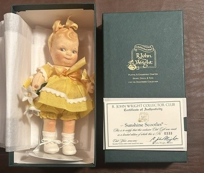 R. John Wright Sunshine Scootles Doll In Original Box With Certificate