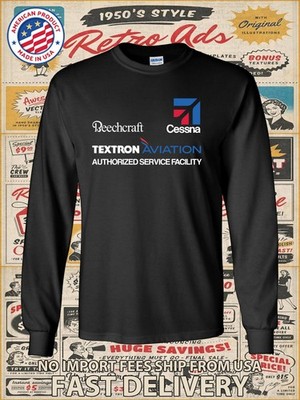 New Beechcraft Textron Aviation Logo Men's Long Slevee T-Shirt American T-Shirt
