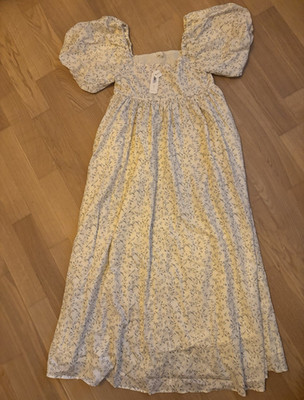 NORALEE Damen Maxikleid Oceane Vines Gr. S Blumenmuster Puffärmel