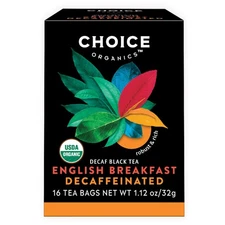 Organic Decaffeinated English Breakfast Tea 16 Count Choice Organics Tea Bags
