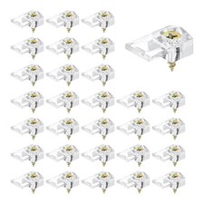 30 Set Crystal Clear Plastic Mirror Clip 4mm Clear Plastic