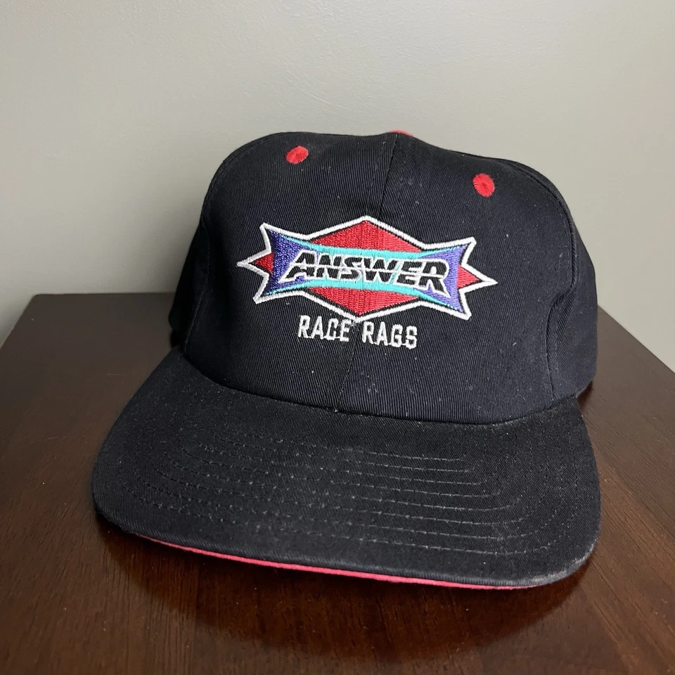 Gorra de Motocross de Colección Gorra Negra Respuesta Carreras MX Moto Moto Moto Motocicleta Años 90 Foto 3 de 4