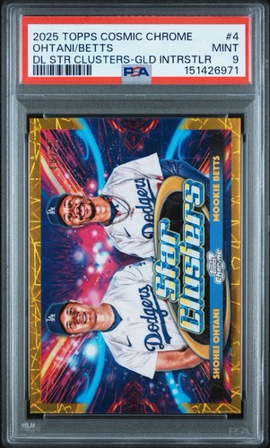 2025 Topps Cosmic Chrome - Star Clusters Ohtani Betts DSC-4 Gold Inter PSA 9 /50