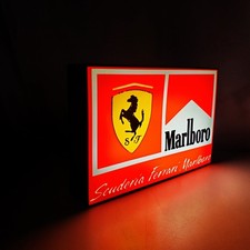 Scuderia Ferrari Marlboro Led Light Box 10x7 Usb Powered Racing Sign