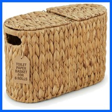 Elegant Water Hyacinth Toilet Paper Basket - Holds 6 Rolls, Natural Bohemian ...