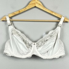 Fantasie white unlined lace underwire bra, US 36DDD.