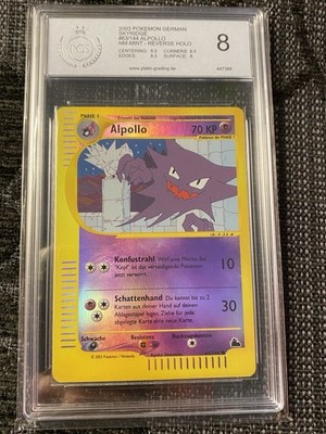 Alpollo reverse holo stamped 63/144 PGS8 Vintage German Skyridge Nintendo no PSA