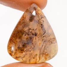 100 Natural Moss Agate Pear Shape Cabochon Loose Gemstone 28 Ct 28X23X5mm UG309