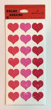 Hallmark Scrapbook Stickers HEARTS 8 Sheets Prismatic Pink  Red Valentine's Day