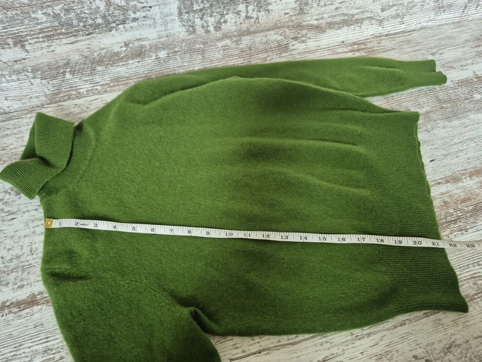 Suéter de cuello alto de cachemir de dos capas para mujer Lord & Taylor talla XL verde Foto 2 de 4