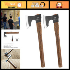 16.5" Throwing Axe Set - 2 Pack, High Carbon Steel Beech Wood, Perfect for Gam