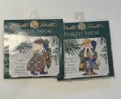 Vintage Mill Hill 2000 Starlight Southern & Eastern Cross Santas-See Photos