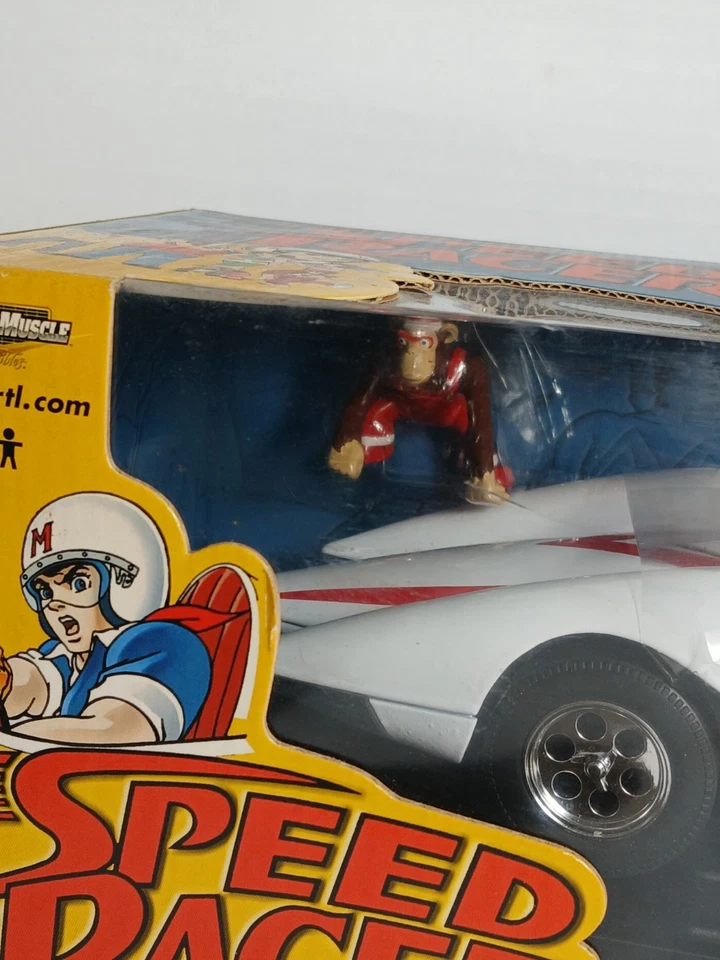 Vtg 2003 Speed Racer Mach 5  w Chim Chim  35 Years Movie Car - ERTL 1:18 diecast - Image 2 of 4