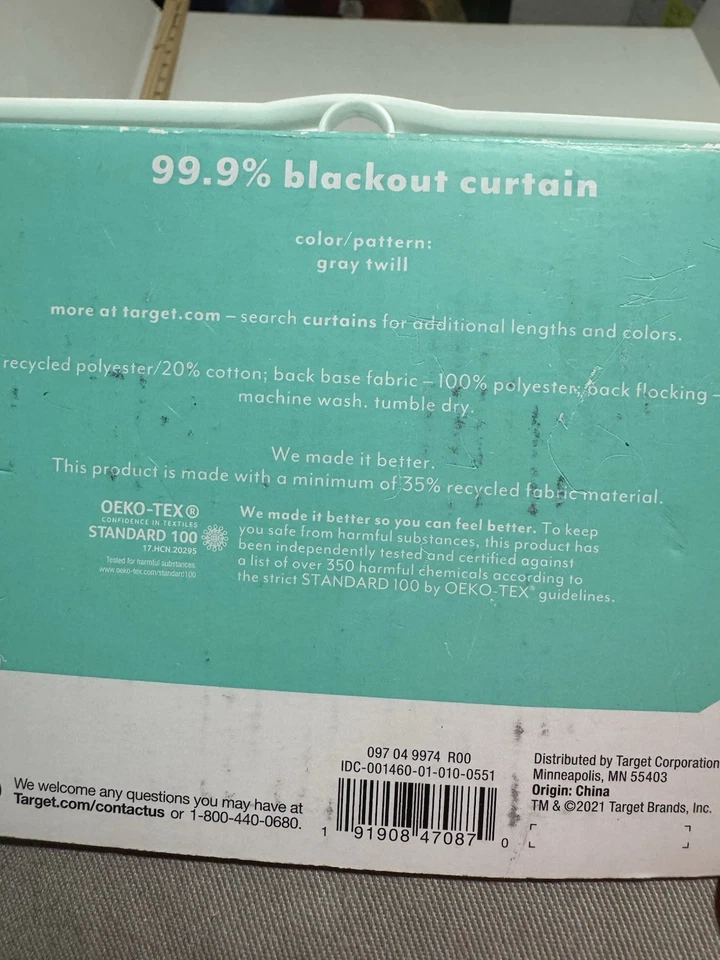 Cortina opaca Pillowfort 99,9 % - color tostado/gris, 1 panel, 84 pulgadas #A106 Foto 4 de 4