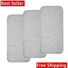 Quilted Thicker Waterproof Changing Pad Liners 3 CountGray 13  x 27  