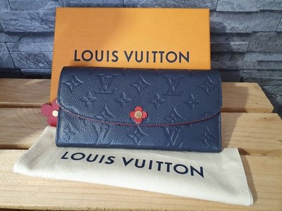 Louis Vuitton Emilie Flower Geldbörse Empreinte Leder Marine Rouge