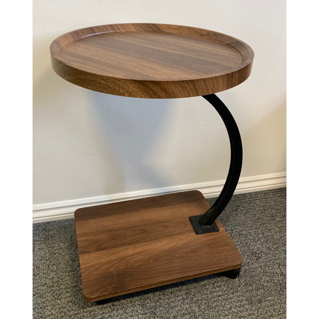 Decorative Side Table with Wheels Sofa Bed End Table Round Mobile Coffee Table - Image 2