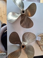 Boat Propellers Matching Pair, Left And Right Hand, Nickel Bronze, 4 Blade