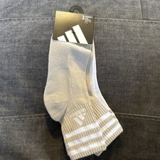 Adidas Womens 3-Pack ClimaCool Cushioned High Quarter Socks Beige White 5-10