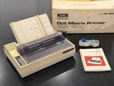 Vintage Tandy DMP 130A Dot Matrix Computer Printer Model 26-1280 Powrs On w/Book