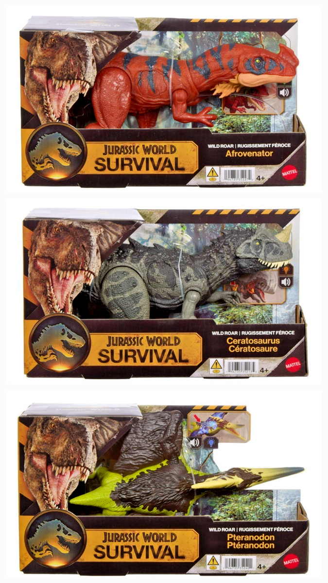 Jurassic World Survival 3-Pack: Ceratosaurus, Afrovenator
