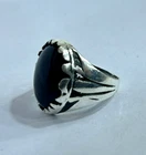 925 Sterling Silver Royal Polished Black Onyx Ring - Size 9 US - 8g
