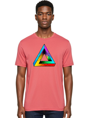 Penrose-Triangle-3 Mens Graphic Tee, 100% Cotton, Casual Summer Wear