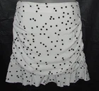 NEW NWOT White Polka Dot Sz Jr XL Casual Wear Lined Mini Skirt