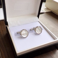 2025 NEW Shirt Silver pearl cufflinks with box