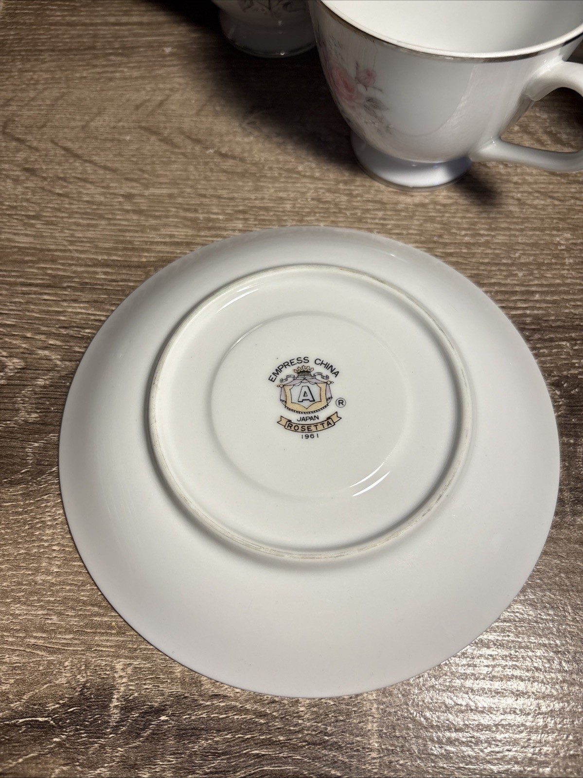 Empress China Rosetta Japan 1961 6oz- 7 Tea Cup 6 Saucer Plate Set Roses Pink J1