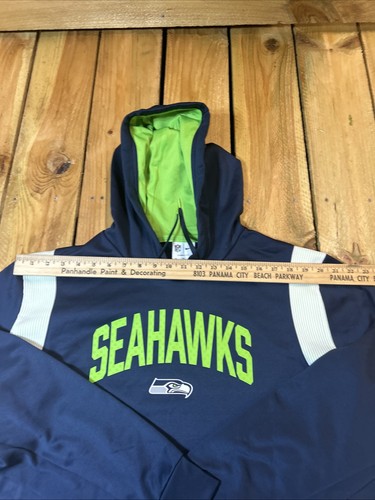 Sudadera con capucha Nike Seattle Seahawks NFL ajuste térmico para hombre talla XL azul N sin etiquetas - Imagen 6 de 9