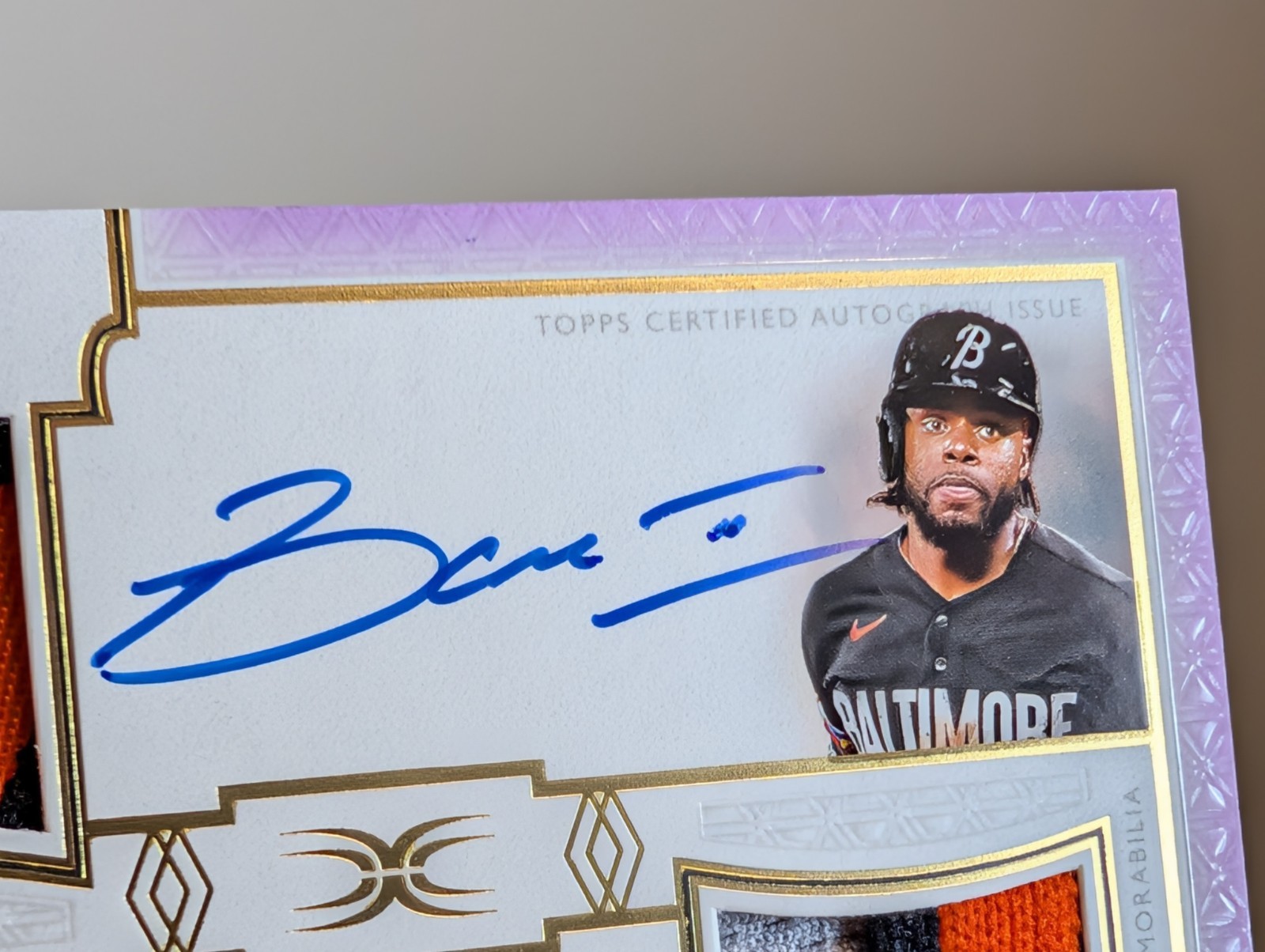 2024 Topps Definitive DUAL PATCH AUTO Cedric Mullins Ryan Mountcastle /10 ORIOLE view 4