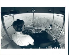 1996 Photo Blimp Story Mashberg Pilot Lee Blimp Boston Skyline Herald Cityscape