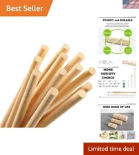 10-Piece Bamboo Doweling Rods - 48" Long for Versatile Crafting