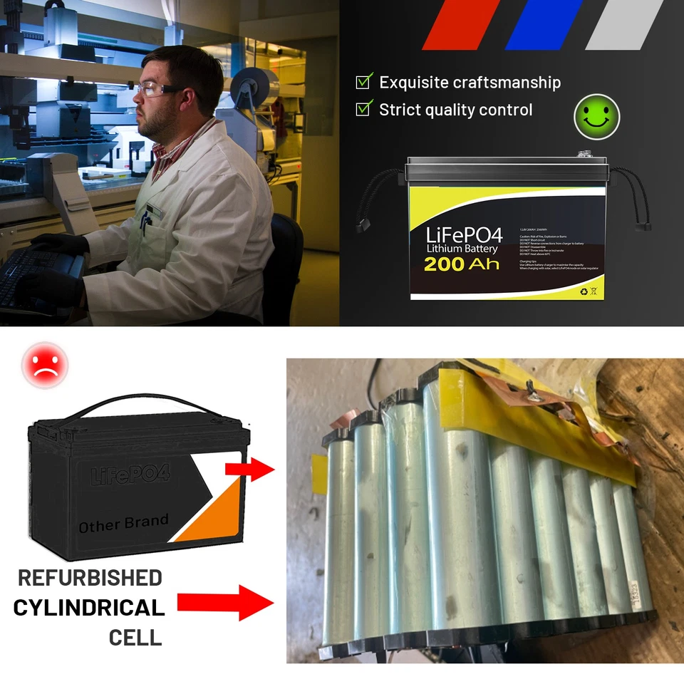 12V 200Ah Battery LiFePO4 BMS for Camping RV Marine Solar Off‑Grid Power Backup - image 4 of 4