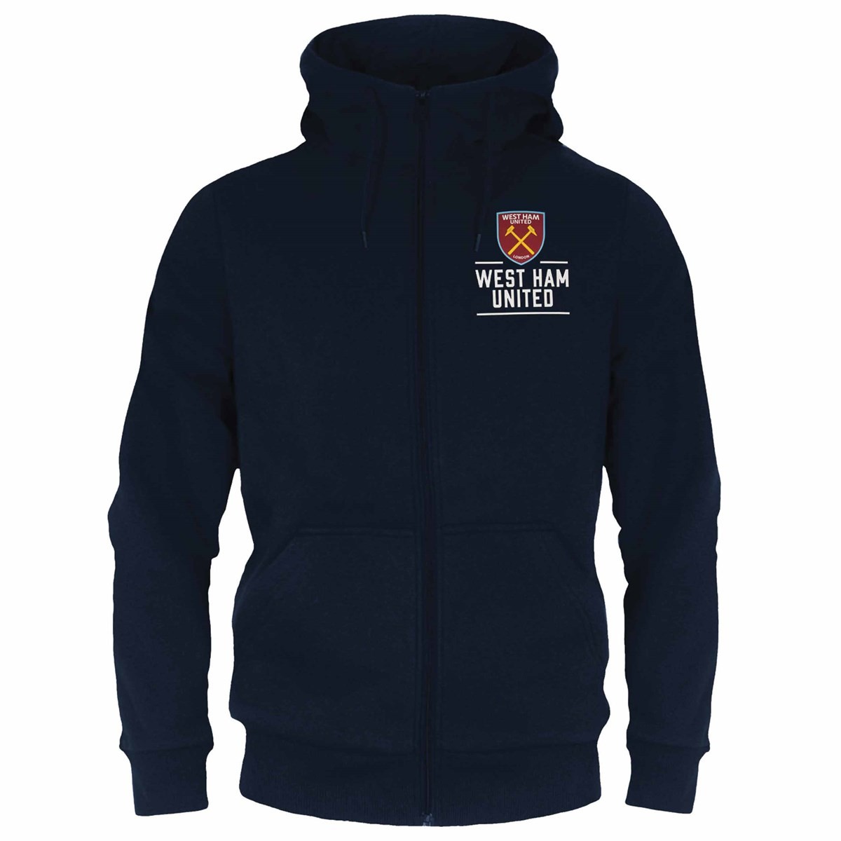 West Ham United FC Adult Navy Zip Hoodie Extra Large, Clothing, Sports, Gift