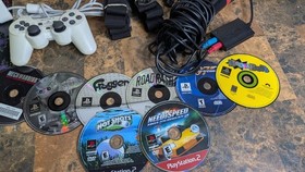 SONY Playstation2 PS2 Console - Guitar Hero Bundle - Guitars, Games, Memory Card