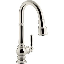 KOHLER 99261-SN Artifacts 1.5 GPM Pull Down Kitchen Faucet, Polished Nickel