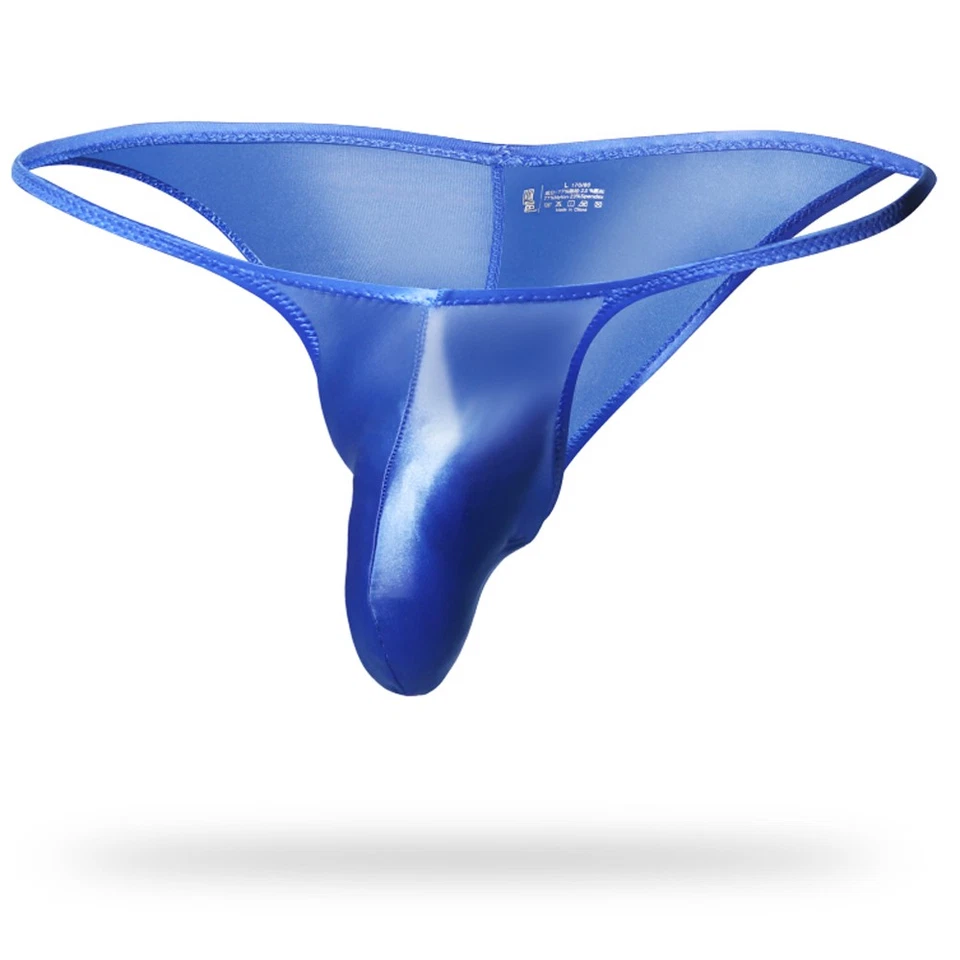 Men's Briefs Shiny Oil Underwear Smooth Sexy Low Waist Underpant Bikini Shorts - Image 4 of 4