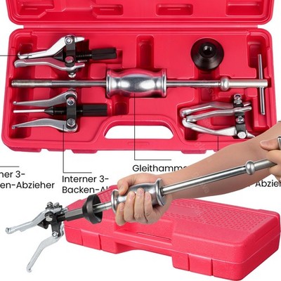 5tlg Lager Abzieher Lagerauszieher Set mit Gleithammer 3-Arm Innen Außen
