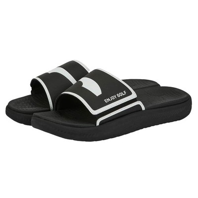 PUMA Golf Men's GS-Softride Slide FS Sandal, 6 Medium Black/White